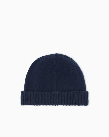 Pure cashmere beanie with ribbed cuff Essential