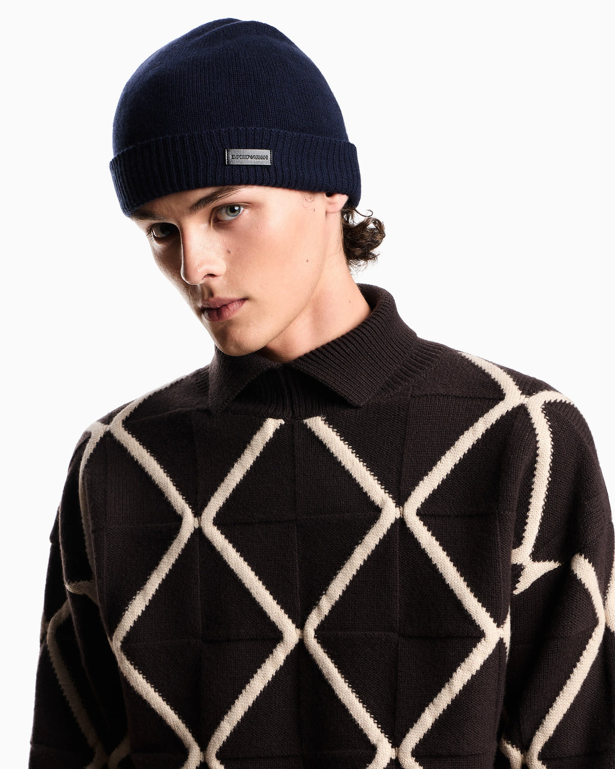 Pure cashmere beanie with ribbed cuff Essential