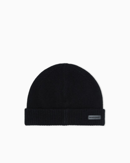 Pure cashmere beanie with ribbed cuff Essential