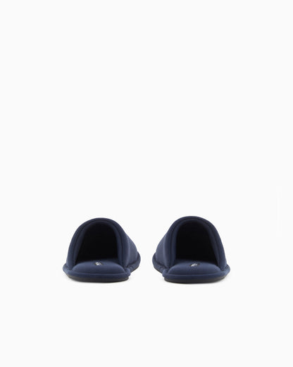 Twill slippers with eagle embroidery