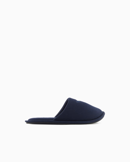 Twill slippers with eagle embroidery