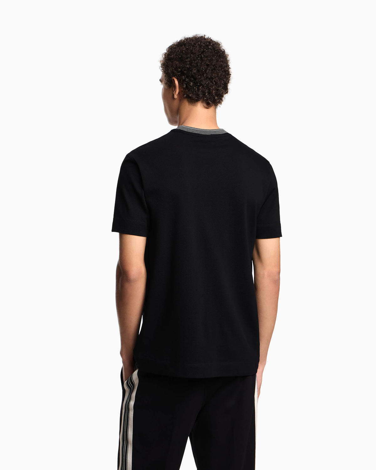 ASV piqué T-shirt with super-embossed EA embroidery
