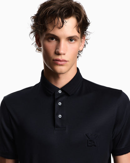 ASV Lyocell-blend jersey polo shirt with domed logo