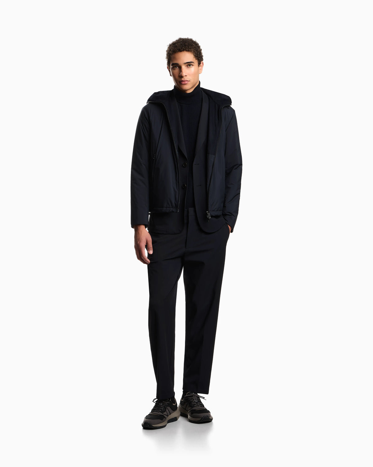 Travel Essentials water-repellent nylon hooded jacket