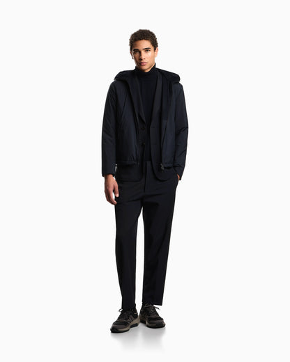 Travel Essentials water-repellent nylon hooded jacket