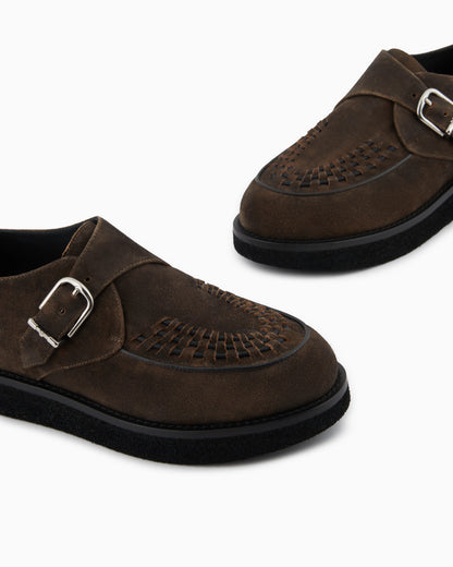 New York capsule collection monkstraps in dappled crust leather