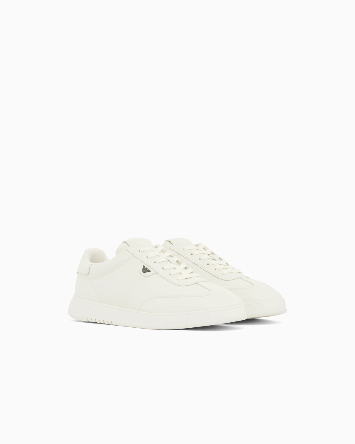 Leather sneakers with eagle plate