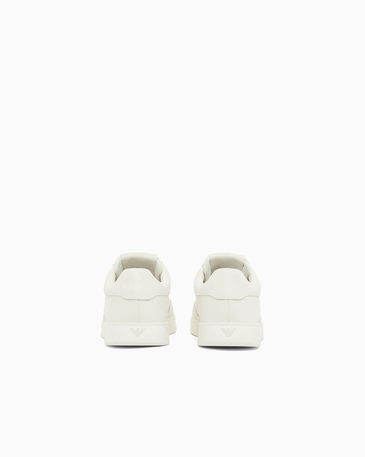 Leather sneakers with eagle plate
