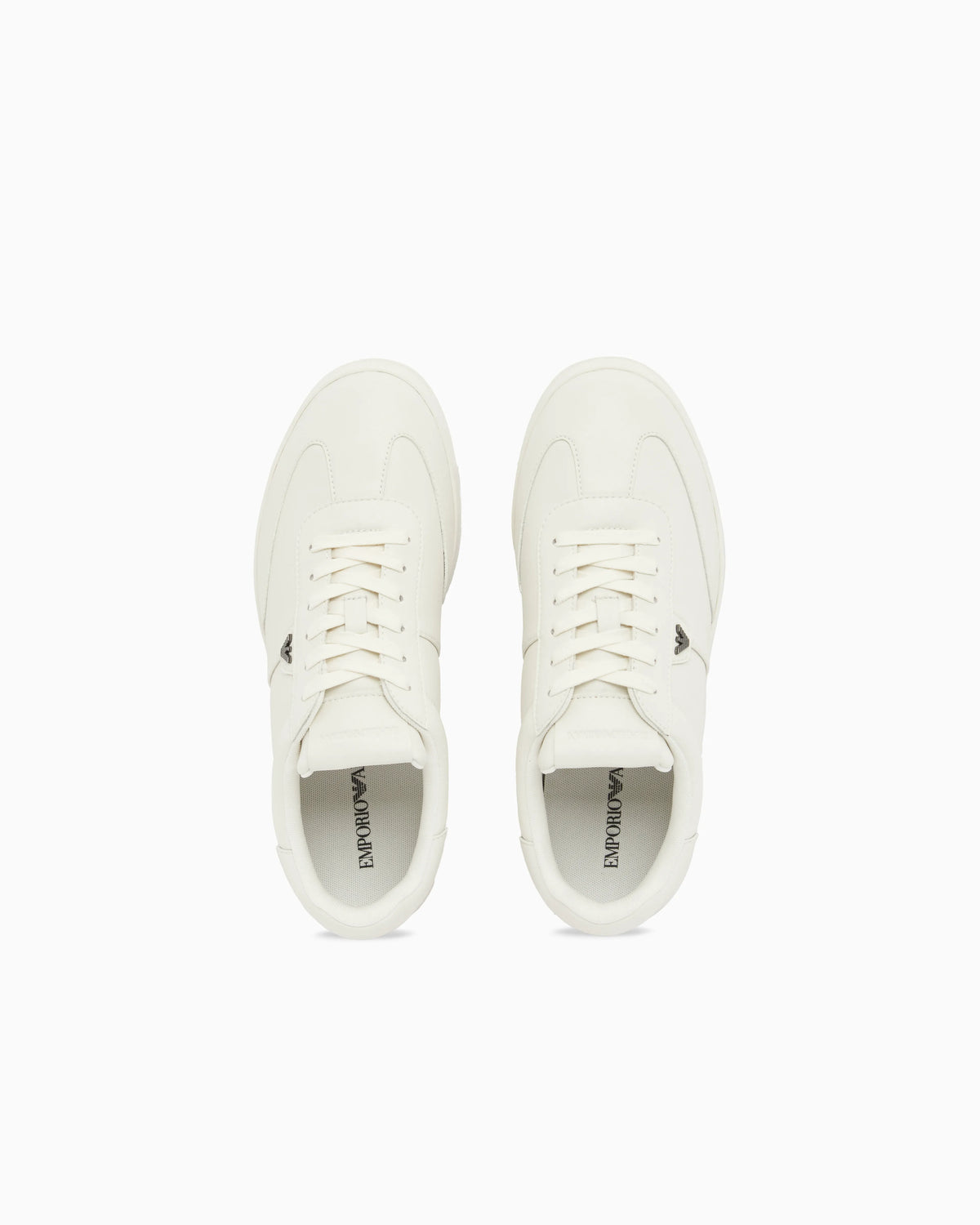 Leather sneakers with eagle plate