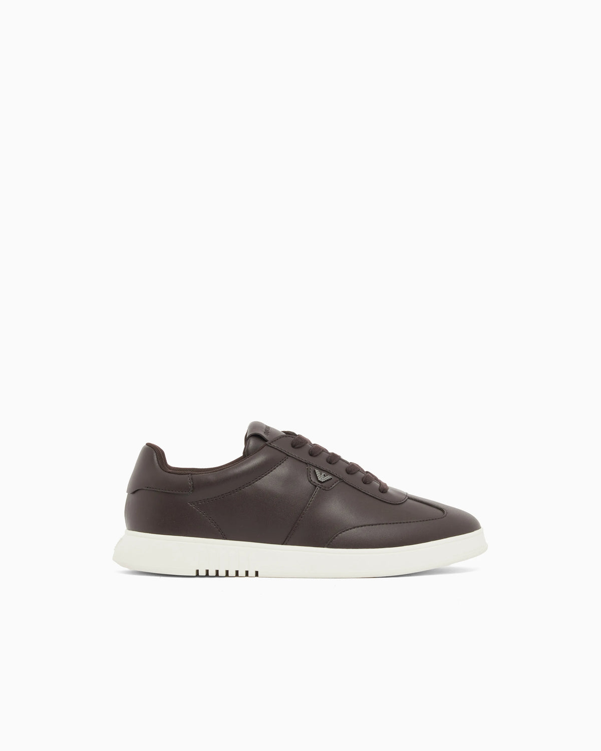 Leather sneakers with eagle plate