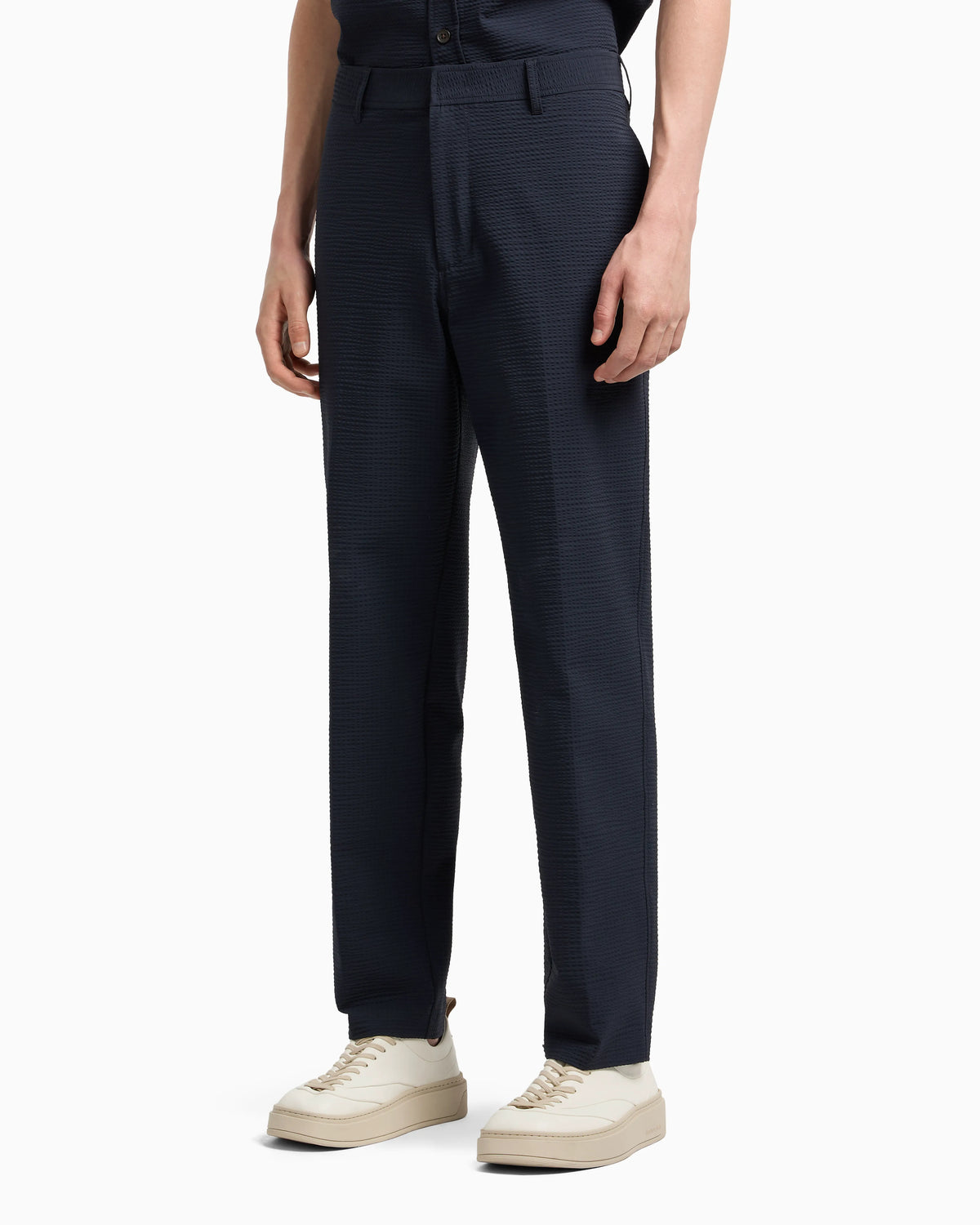Nylon seersucker chinos