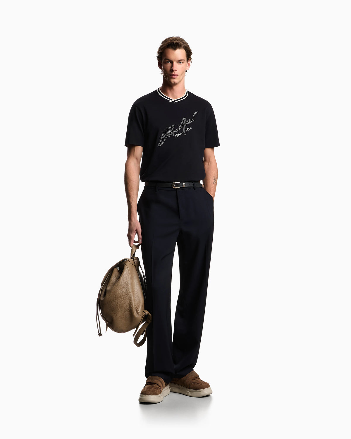 Striped, light wool trousers