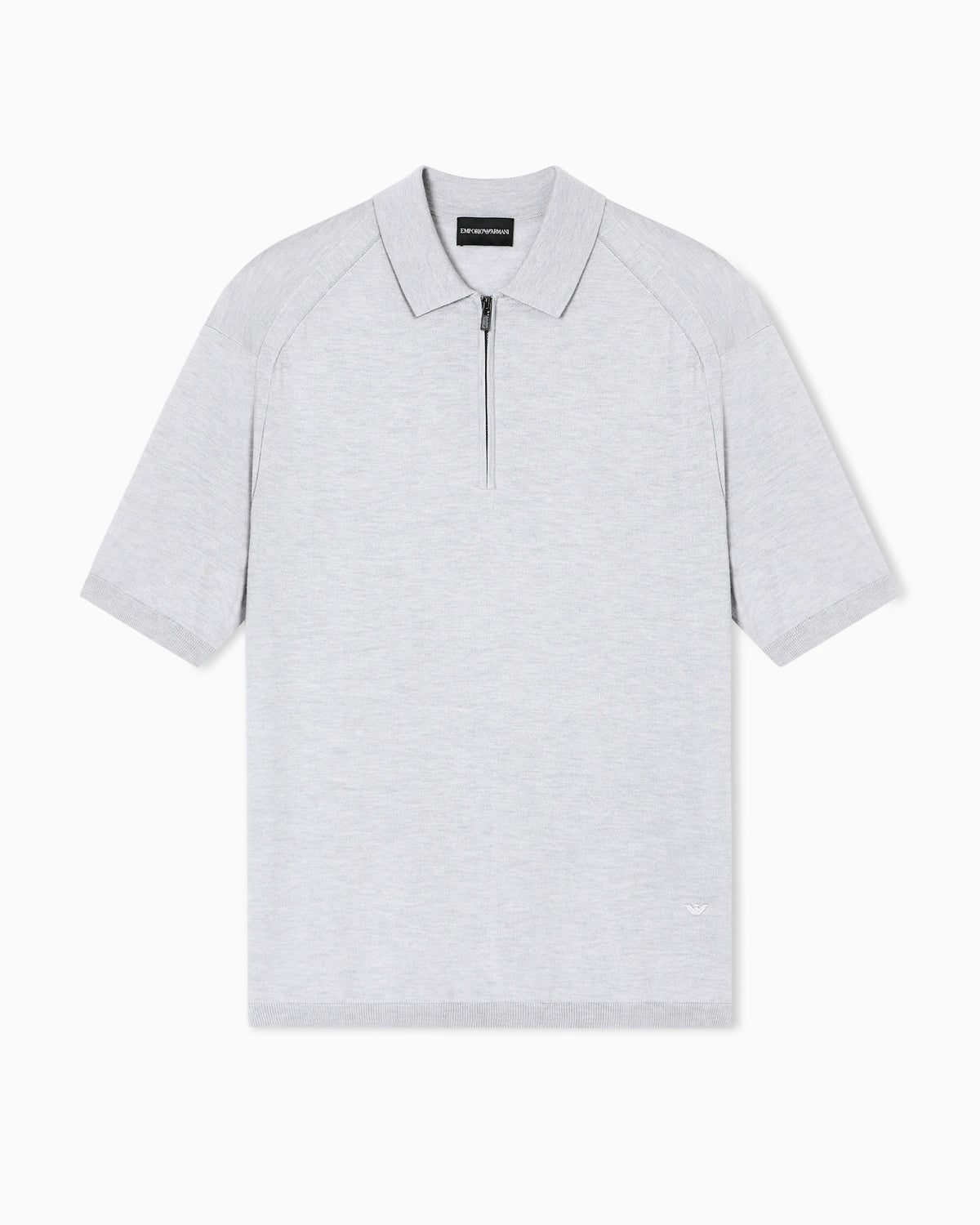ASV plain-knit jumper with polo-shirt collar, in a wool and Lyocell blend