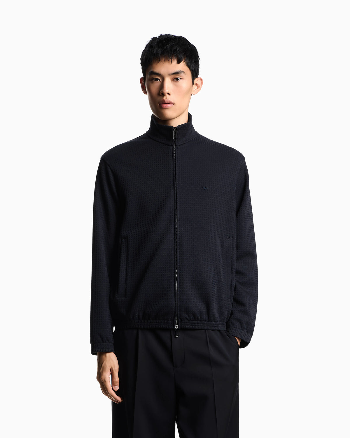 ASV full-zip sweatshirt in Lyocell-blend jacquard jersey