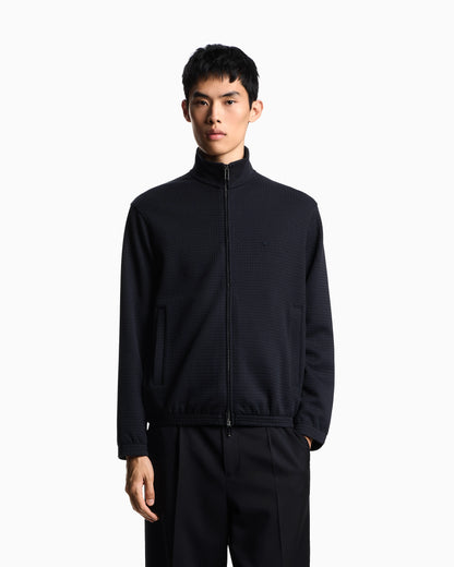 ASV full-zip sweatshirt in Lyocell-blend jacquard jersey