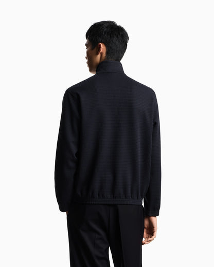 ASV full-zip sweatshirt in Lyocell-blend jacquard jersey