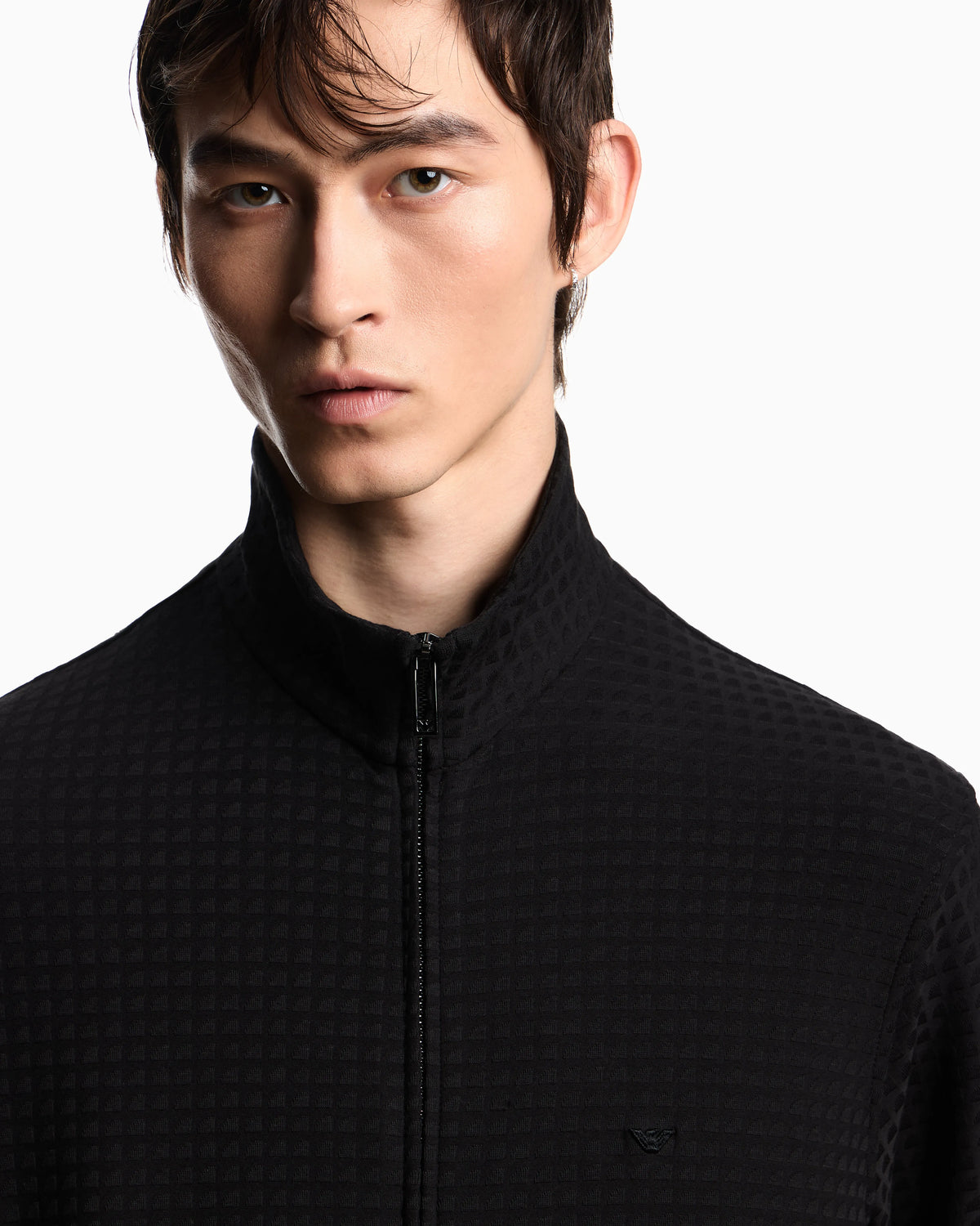 ASV full-zip sweatshirt in Lyocell-blend jacquard jersey