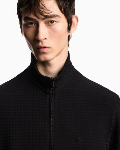 ASV full-zip sweatshirt in Lyocell-blend jacquard jersey