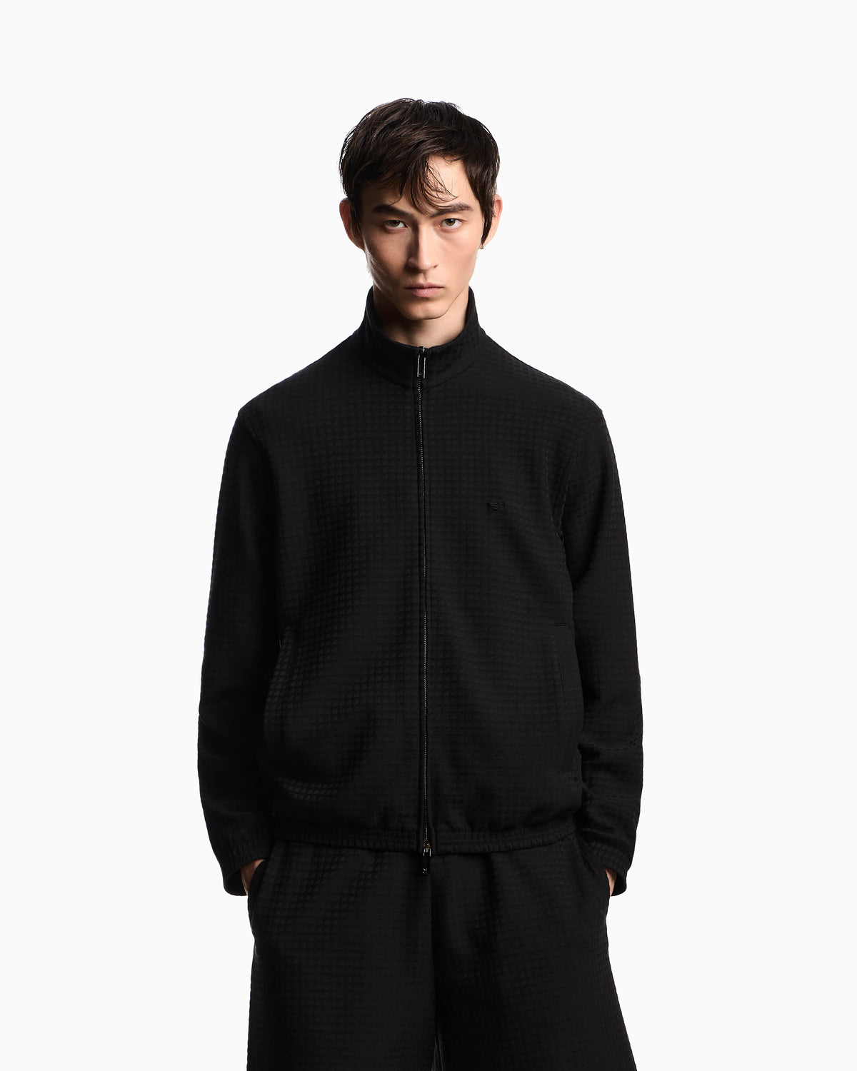 ASV full-zip sweatshirt in Lyocell-blend jacquard jersey