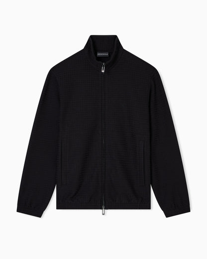 ASV full-zip sweatshirt in Lyocell-blend jacquard jersey