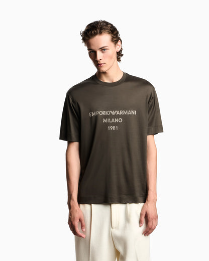 ASV Lyocell T-shirt with vintage-effect logo print