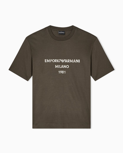 ASV Lyocell T-shirt with vintage-effect logo print