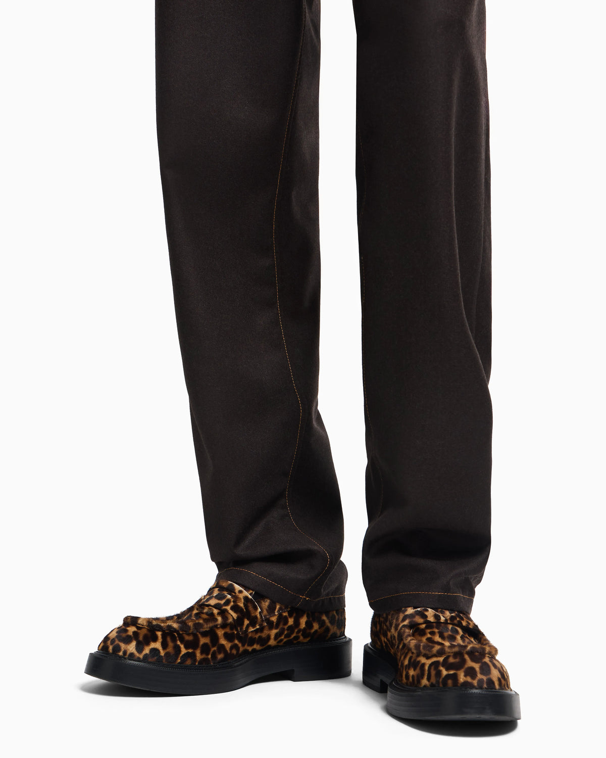 Five-pocket trousers in denim-effect virgin-wool flannel