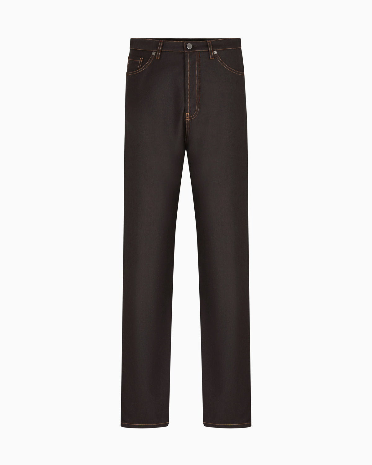Five-pocket trousers in denim-effect virgin-wool flannel