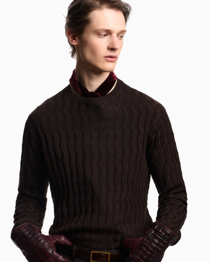 ASV Lyocell-blend jumper in an embossed, patterned stitch