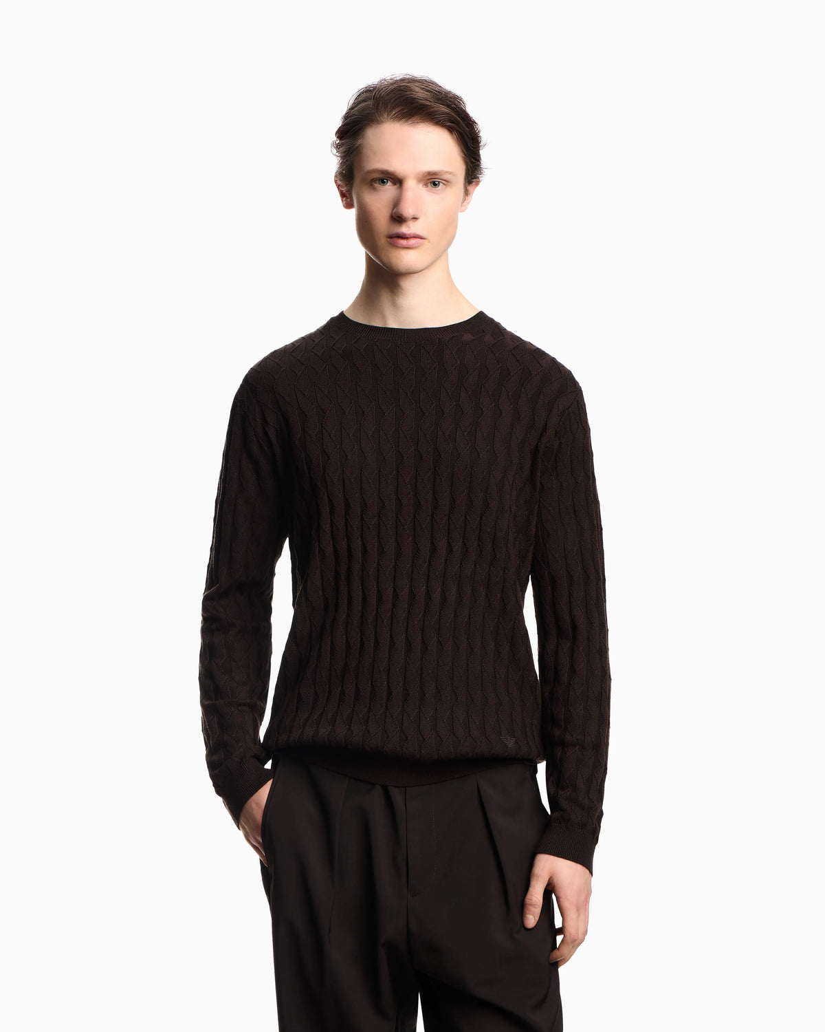 ASV Lyocell-blend jumper in an embossed, patterned stitch