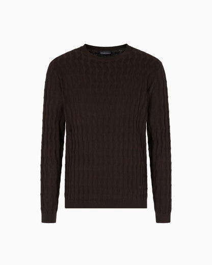 ASV Lyocell-blend jumper in an embossed, patterned stitch