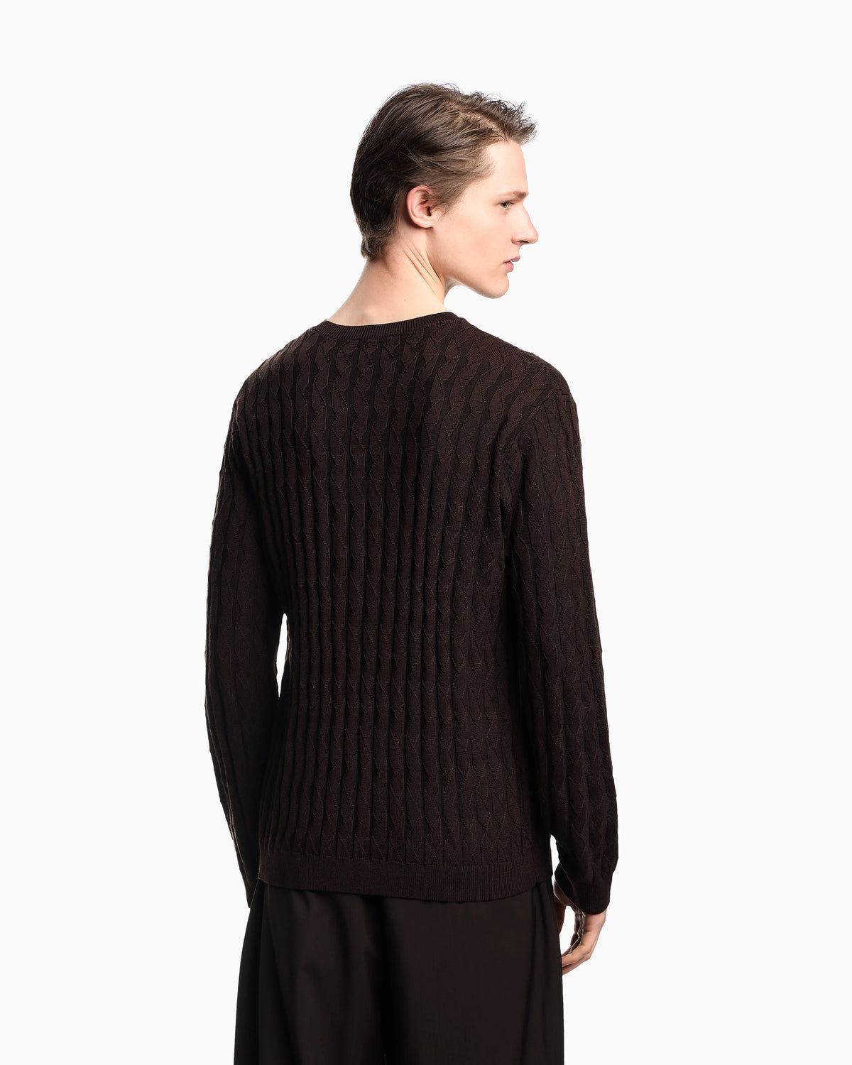 ASV Lyocell-blend jumper in an embossed, patterned stitch