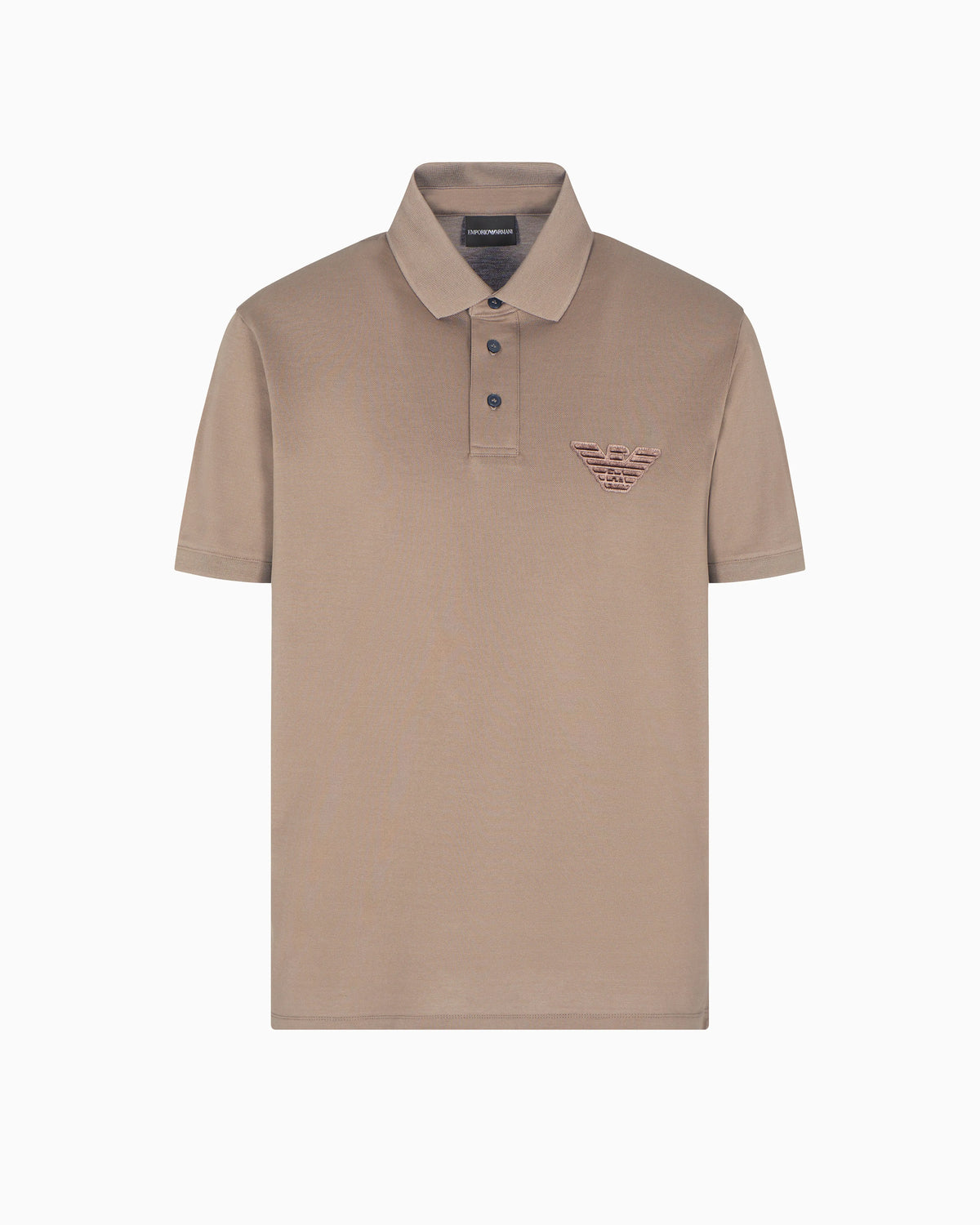 Piqué jersey polo shirt with eagle patch