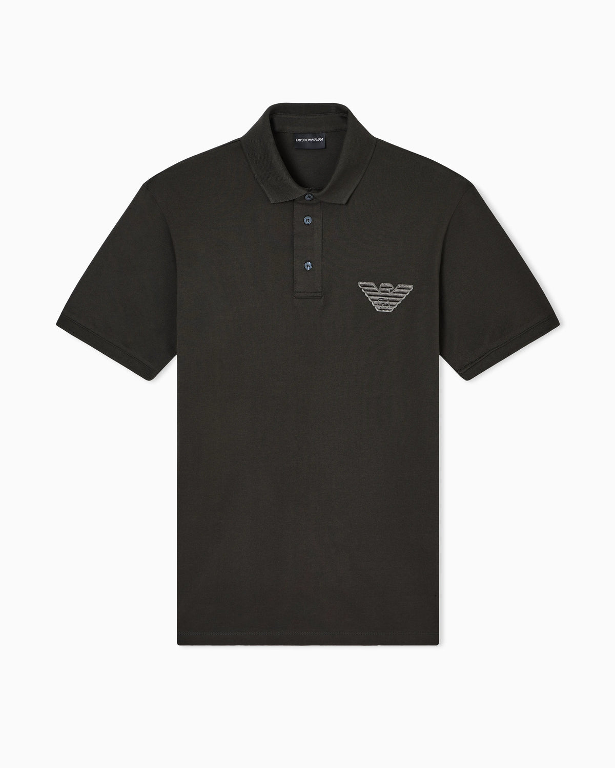 Piqué jersey polo shirt with eagle patch