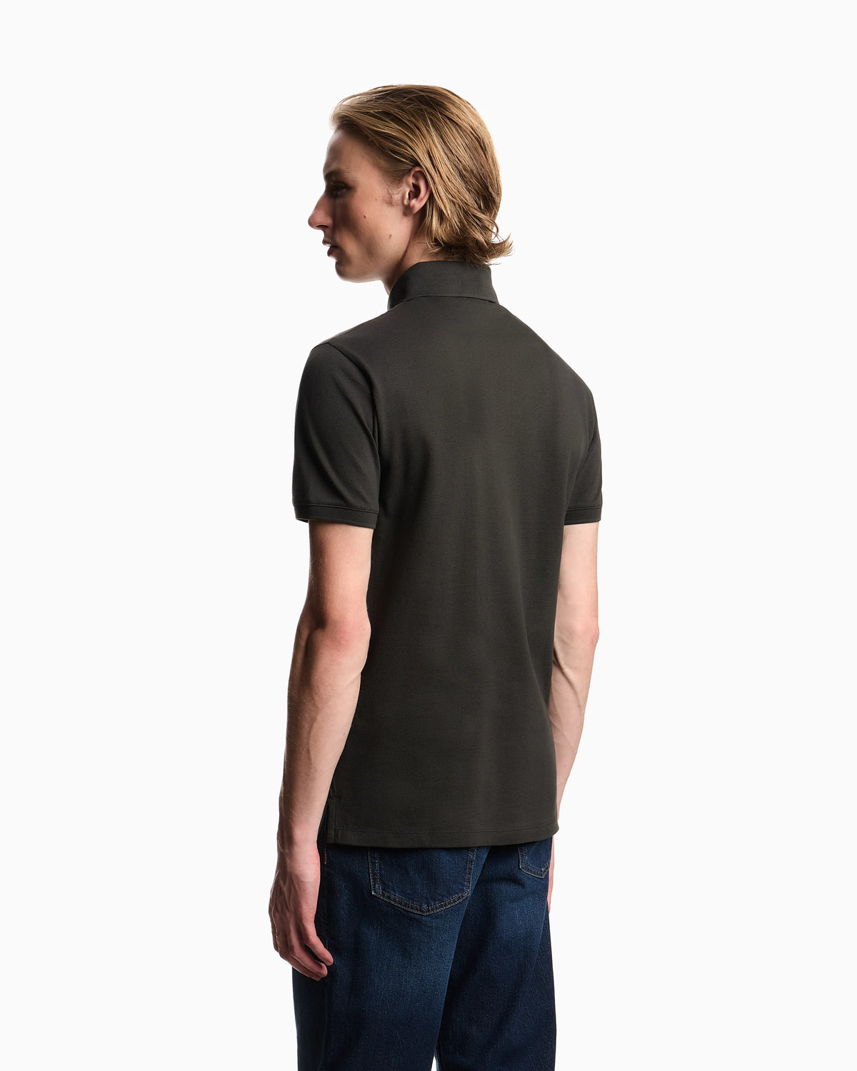Piqué jersey polo shirt with eagle patch