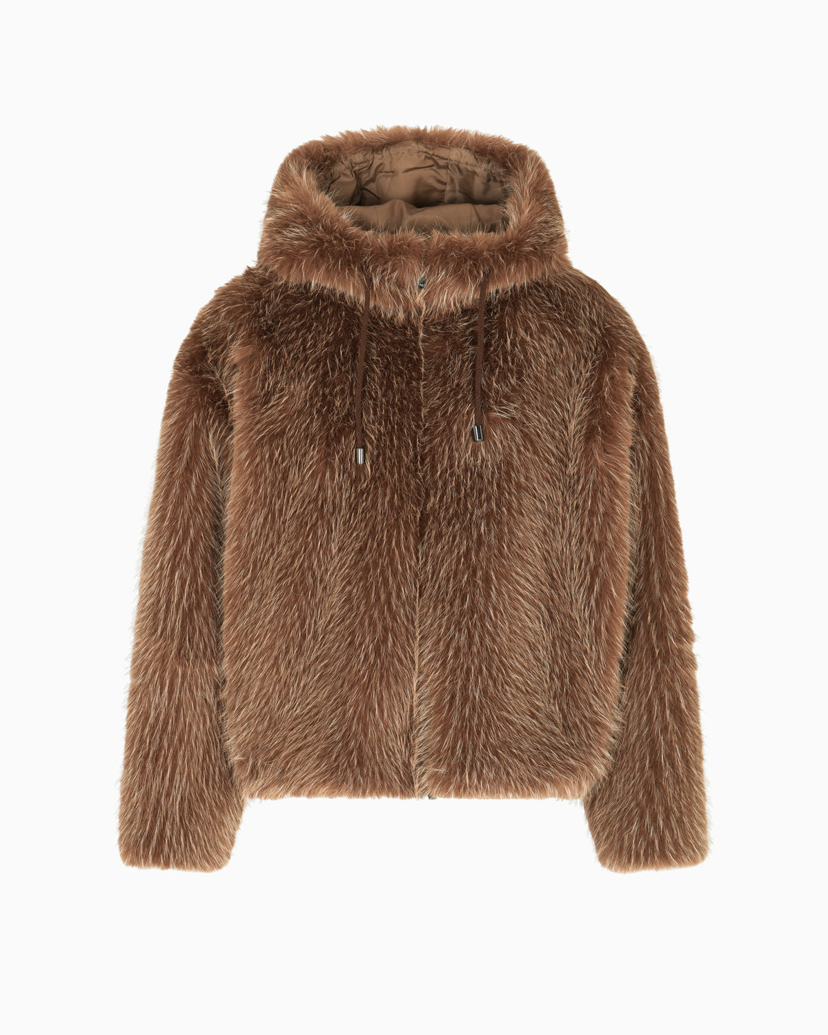 Faux fur hooded blouson