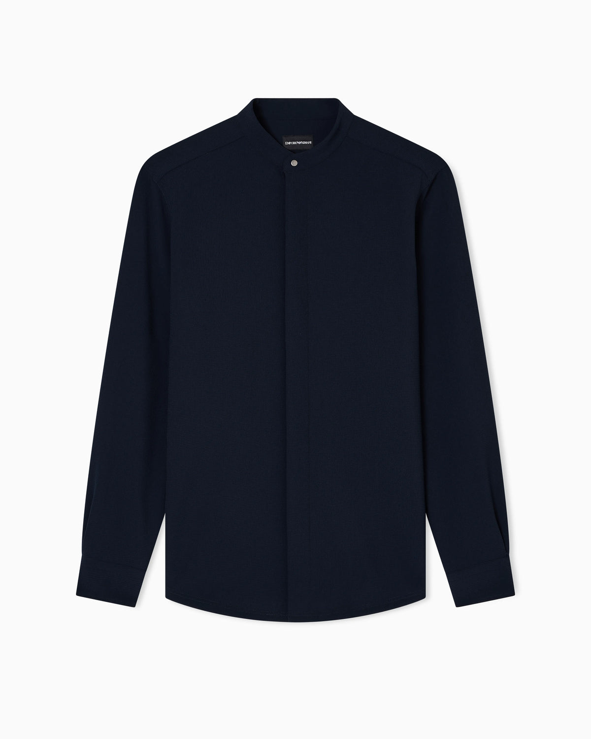 Icon guru-collar shirt in 3D piqué-effect jersey crêpe