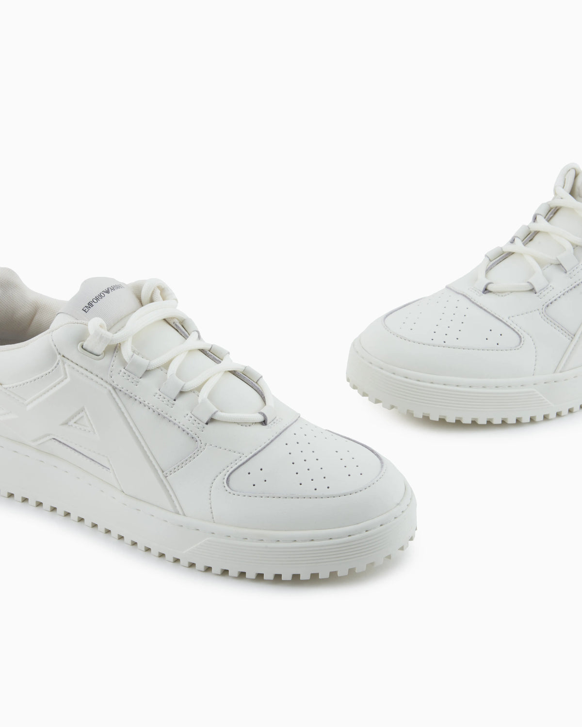 Leather sneakers with oversized EA patch