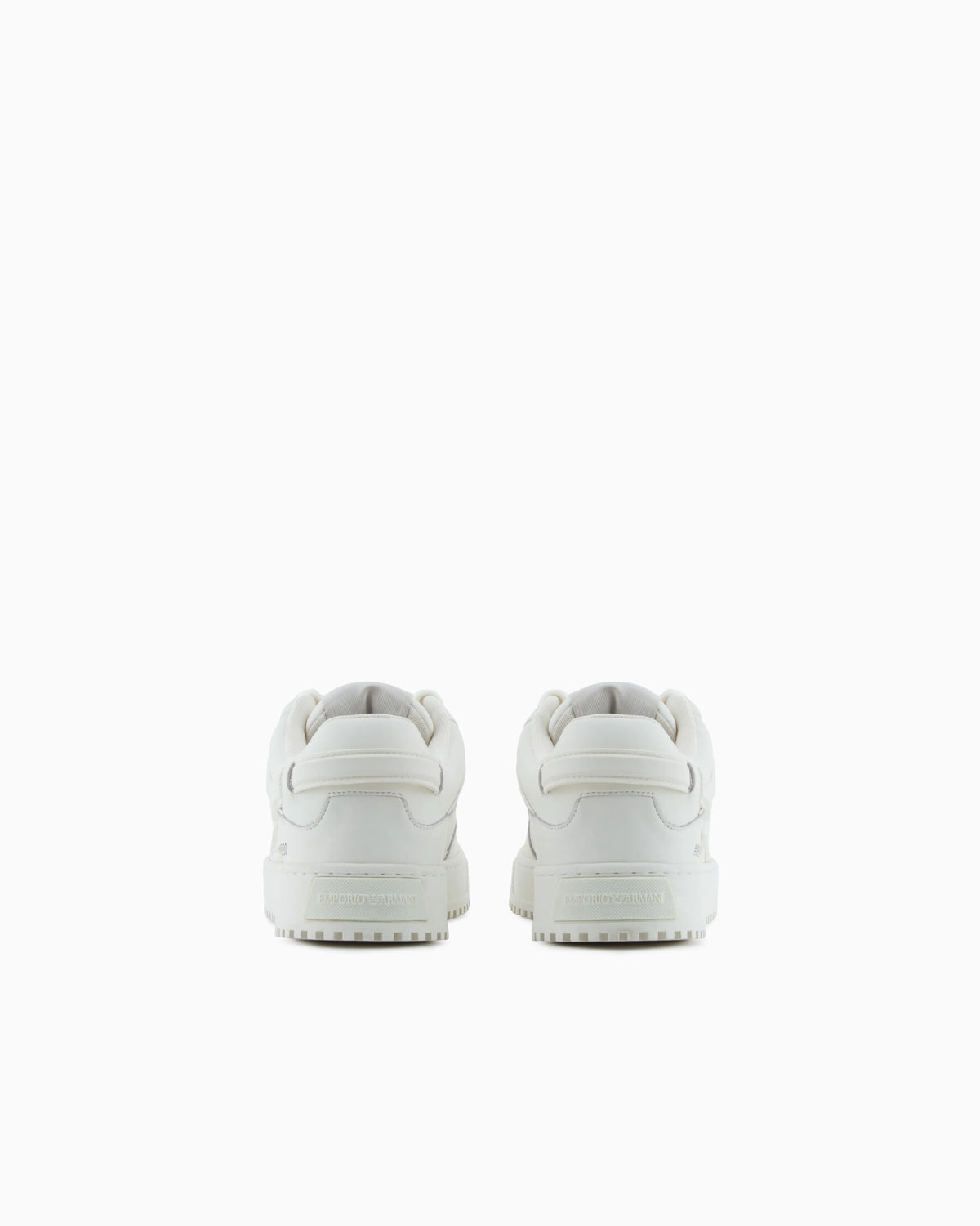 Leather sneakers with oversized EA patch