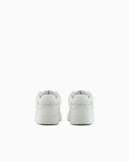 Leather sneakers with oversized EA patch