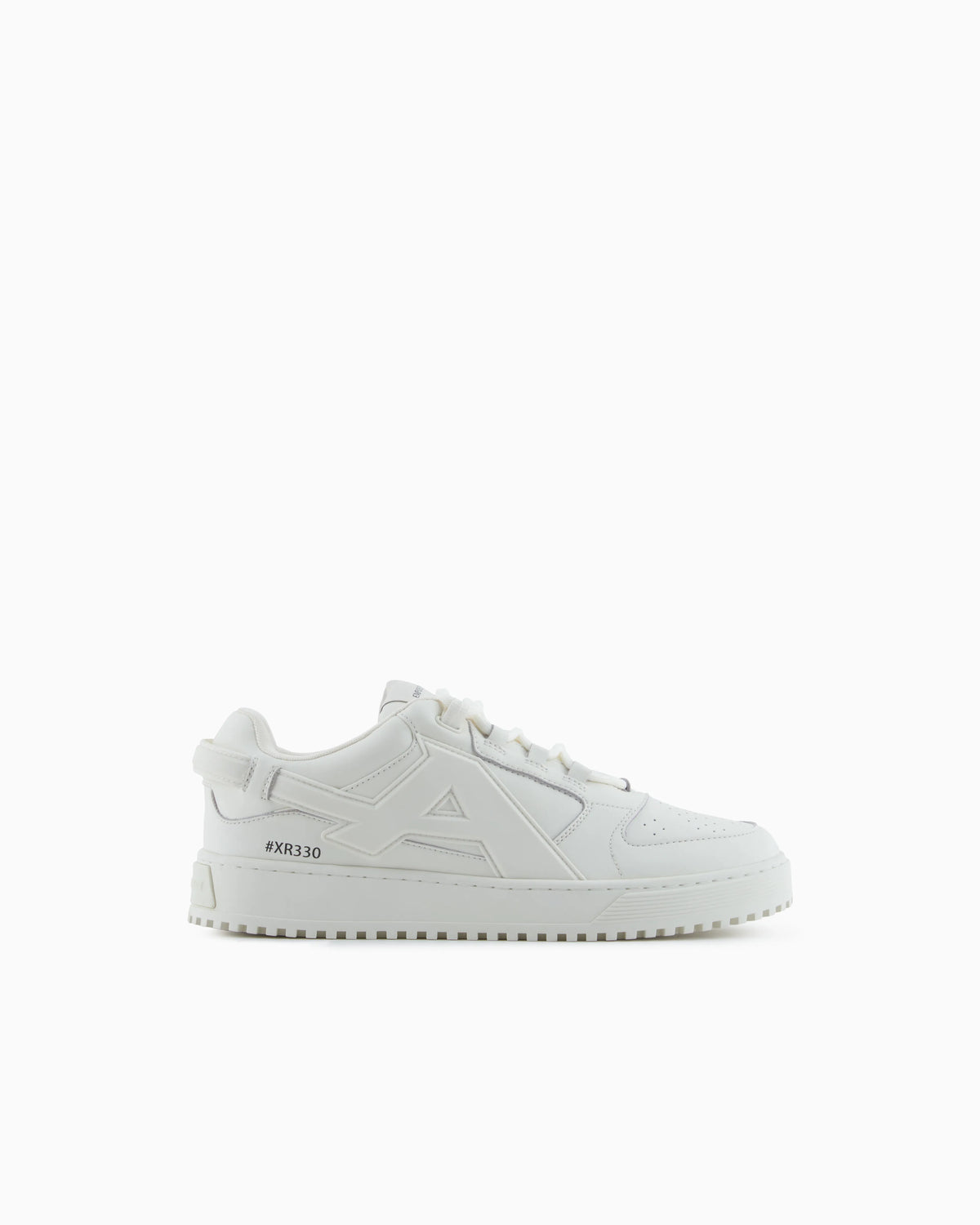 Leather sneakers with oversized EA patch