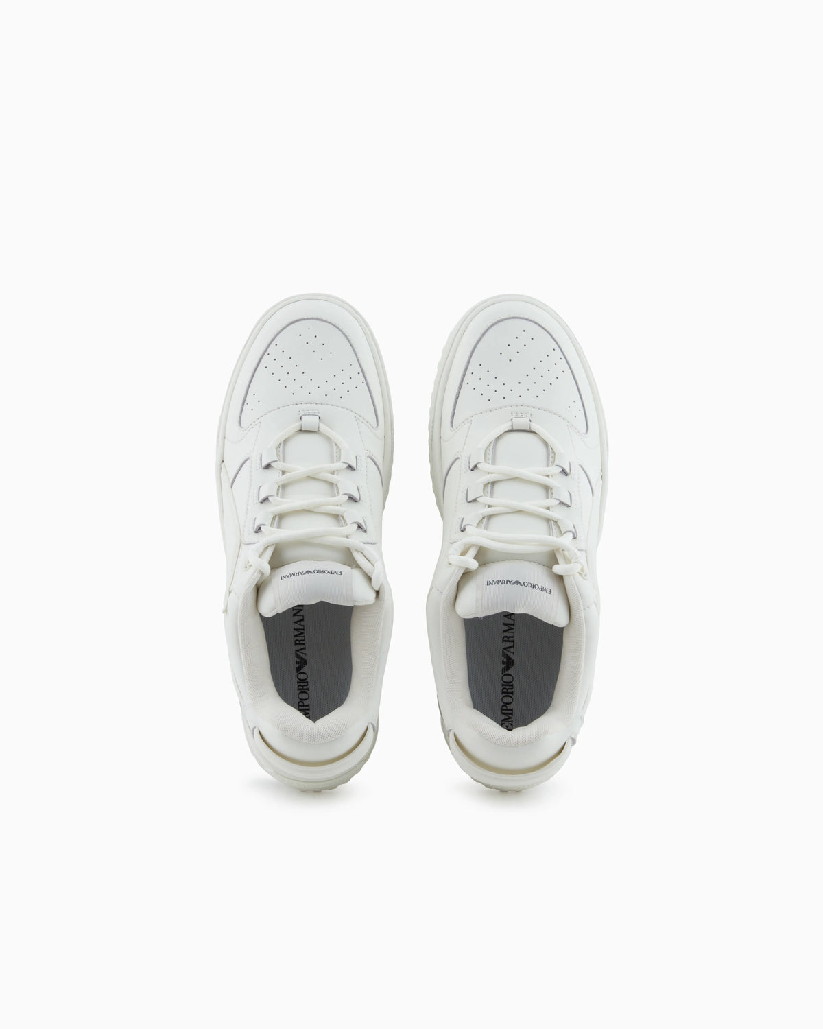 Leather sneakers with oversized EA patch