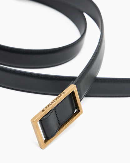 Leather belt with plate