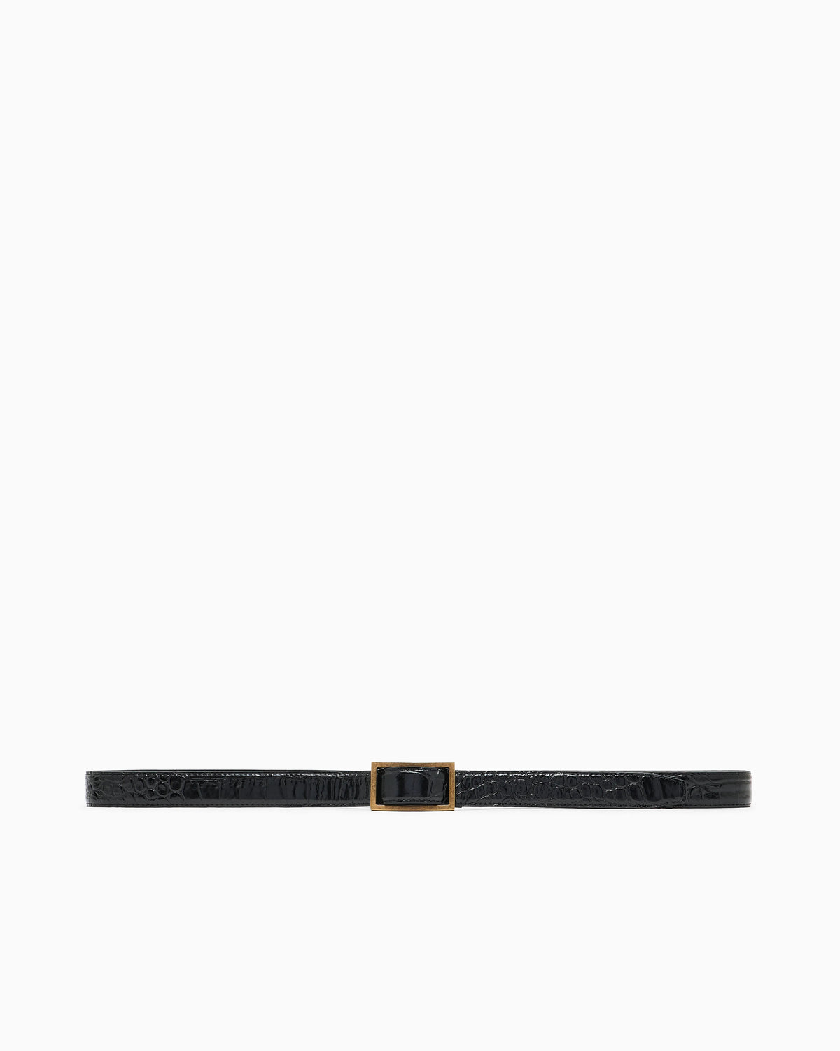 Belt in mock-croc leather with plate