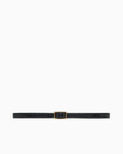 Belt in mock-croc leather with plate