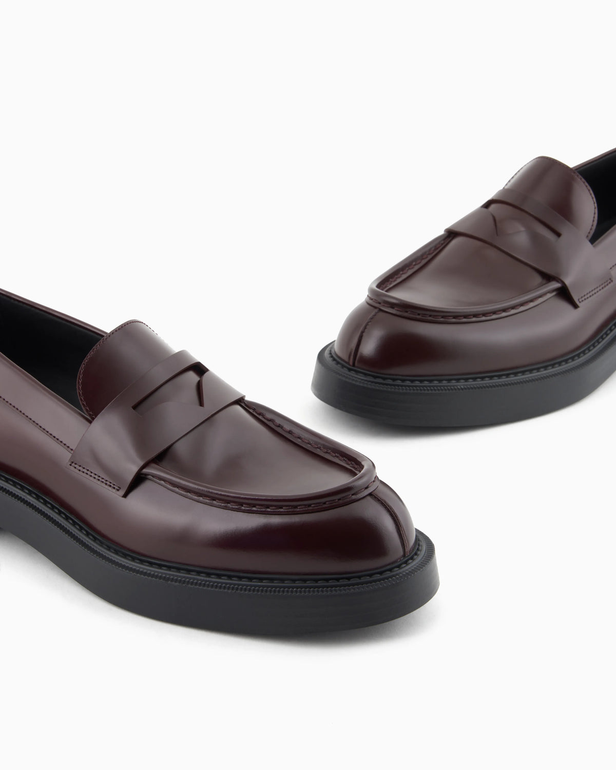 Brushed leather loafers