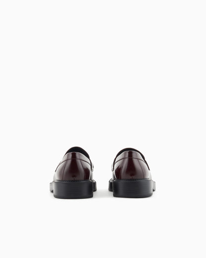 Brushed leather loafers