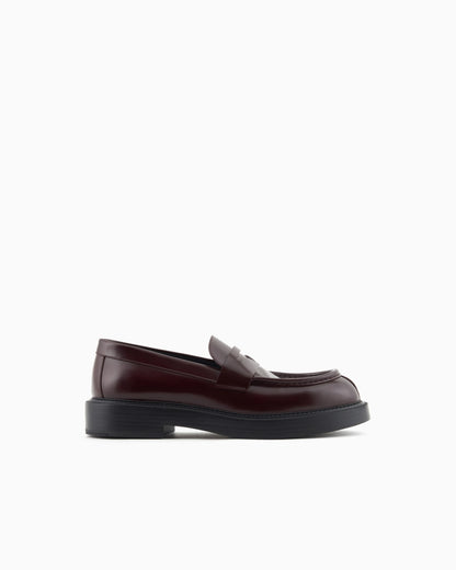 Brushed leather loafers