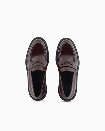 Brushed leather loafers