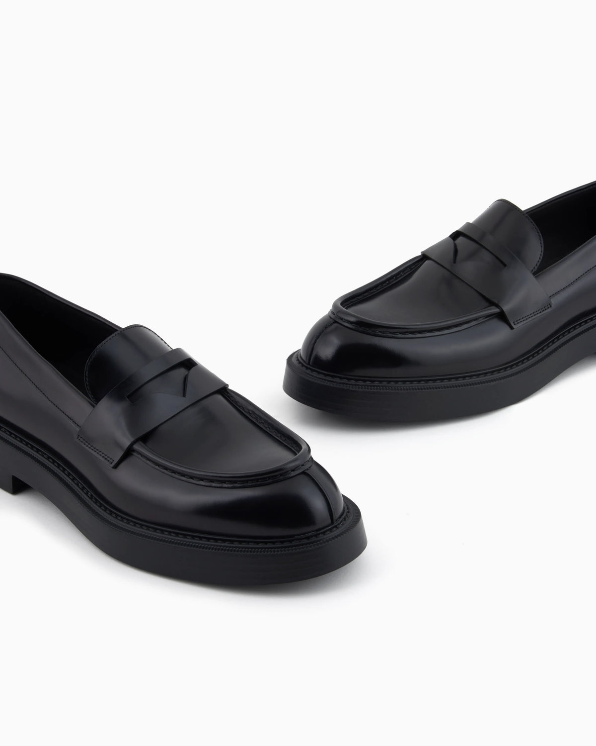Brushed leather loafers